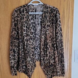 TanJay Plus Brown Striped Cardigan